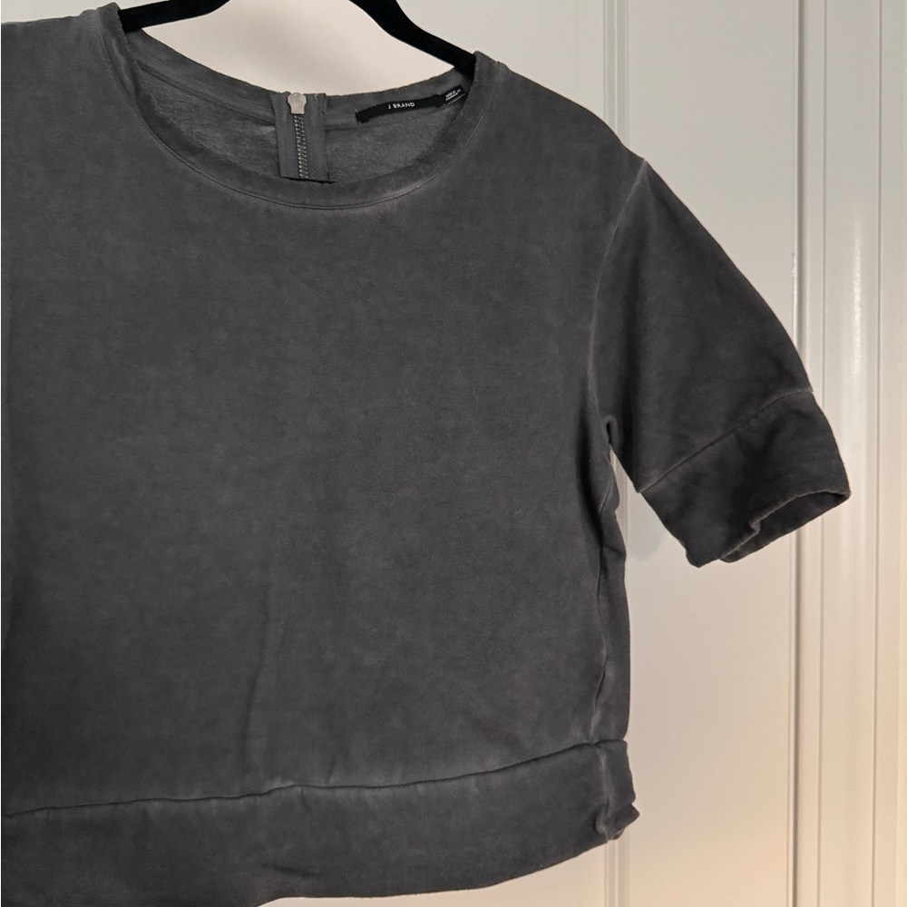 J Brand Cropped Short Sleeve Sweatshirt